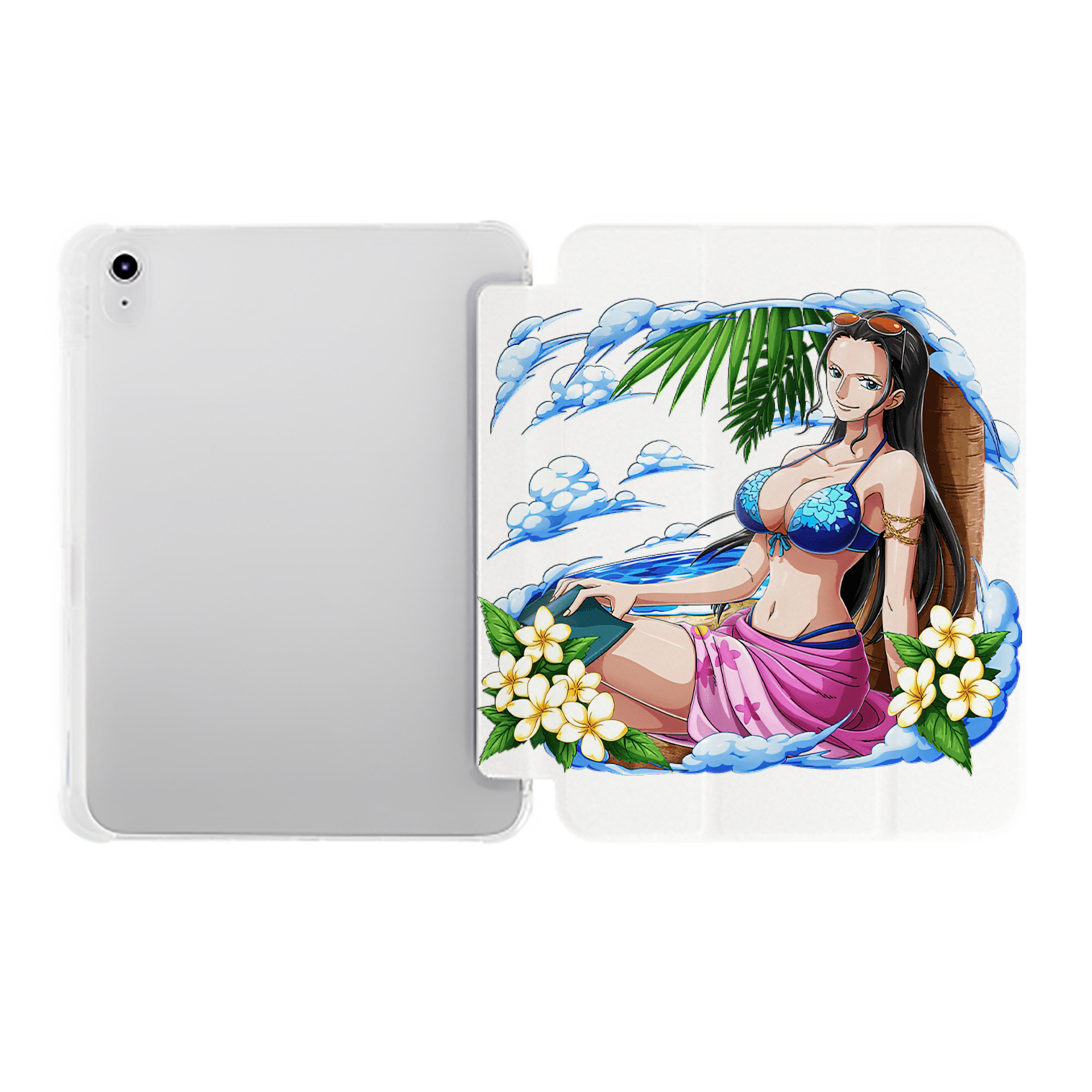 （画像用） ワンピース ニコ・ロビン ONE PIECE Nico Robin IPad ケース ペン収納付き 三つ折りスタンド PUレザー×シリコン 対応機種9.5/10.5/10.9インチ
